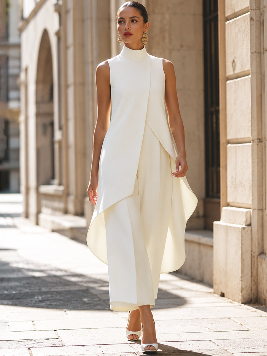 Conjunto Céline en blanco, caminando