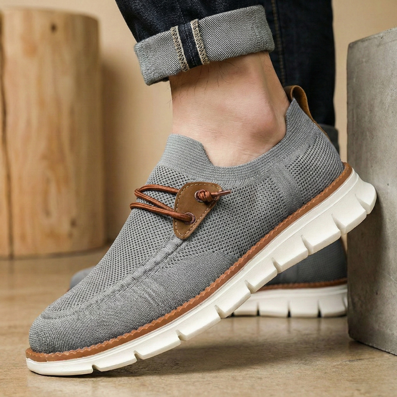 Ventura, zapatillas de punto transpirable para hombre en gris