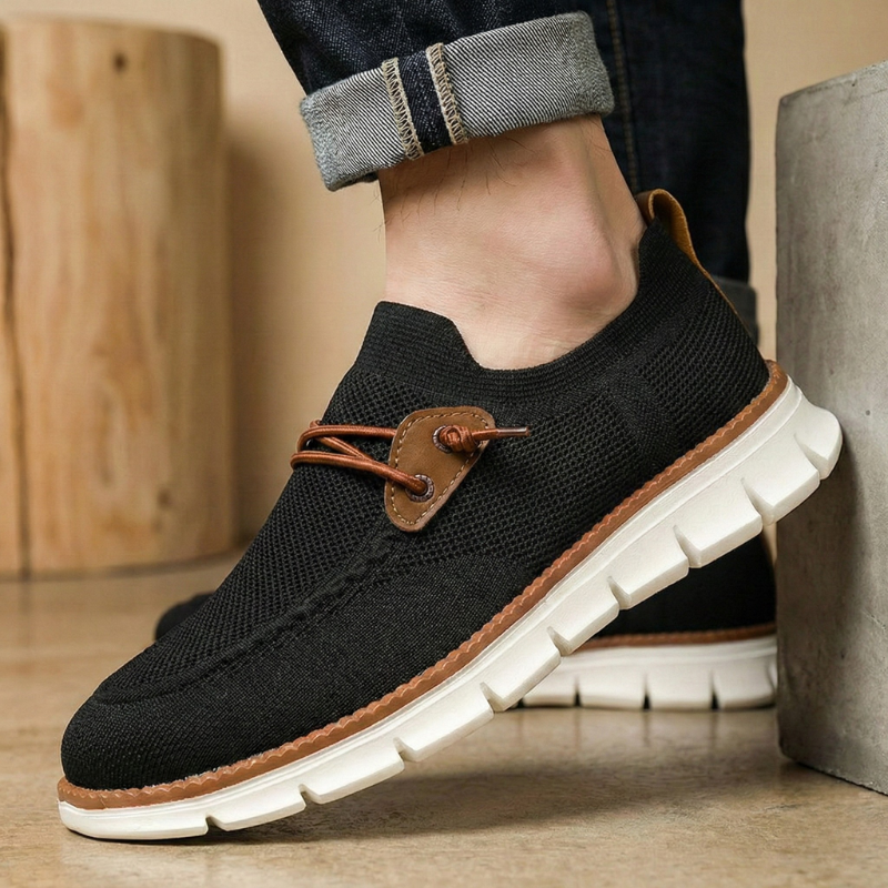Ventura, zapatillas de punto transpirable para hombre en negro