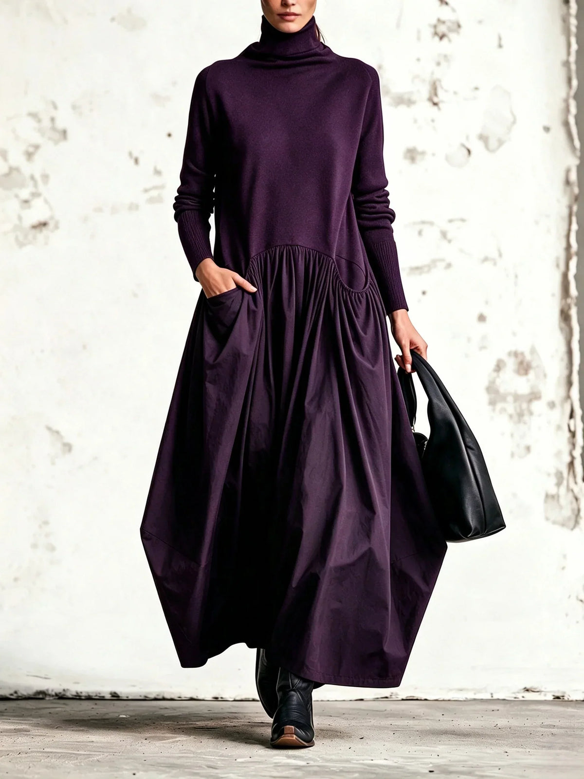Vestido Clara en berenjena
